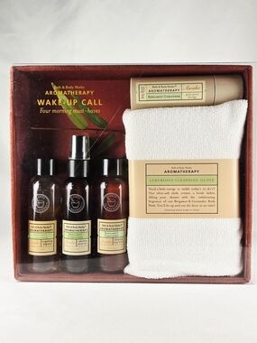 Bath & Body Works Aromatherapy Wake-Up Call Gift Set - White, Brown, Gold